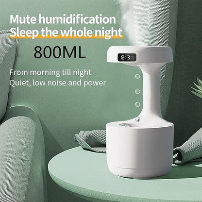 Anti-Gravity Water Droplet Humidifier with 2 Modes, Auto-Shut Off Mist Humidifier, 800ml Night Light Quiet Essential Oil Diffuser Cool Mist Air Humidifier for Home & Office (White)