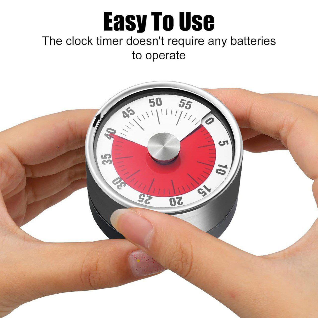 Magnetic Kitchen Timer Kitchen Timer 60min Countdown Mechanical ic Timer No Battery Needed Stainless Steel Countdown Timer for School Classroom Teaching Cooking Office