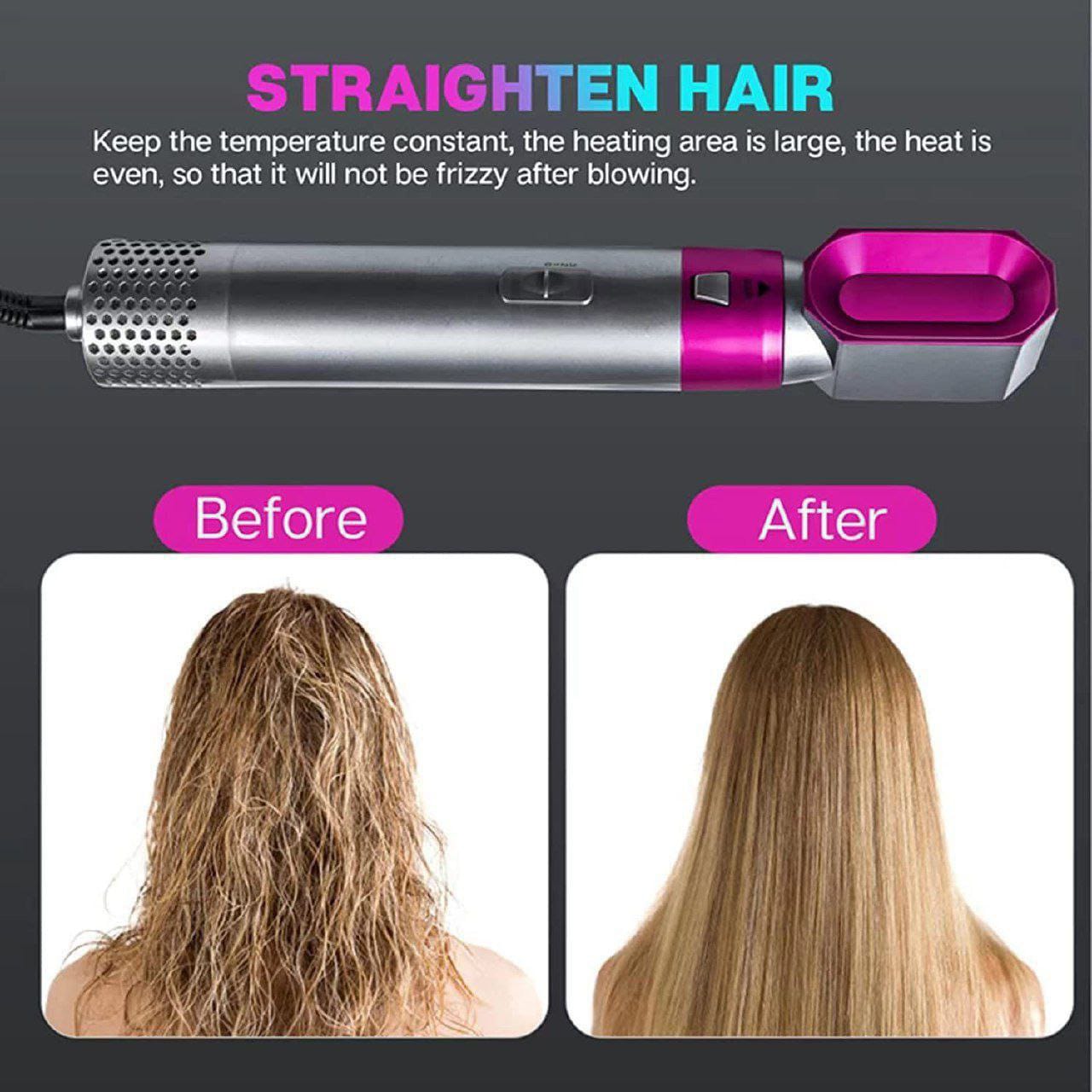 5 In 1 Hair Comb Negative lon | Straightener Brush Blow Dryer | 5 in 1 Multifunctional Hair Dryer Styling Tool | Pocket 5-in-1 Multi-Head Hot Air Comb | 5 In 1 Electric Hair Dryer Comb