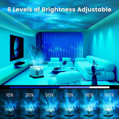 Projector Lights Ocean Wave, Romantic Warm  Ocean Wave Water Night Light Projector 3D Water  Wave Effect, Romantic LED Light Projector Projection Lamps Crystal Table Lamp for Bedroom Decor