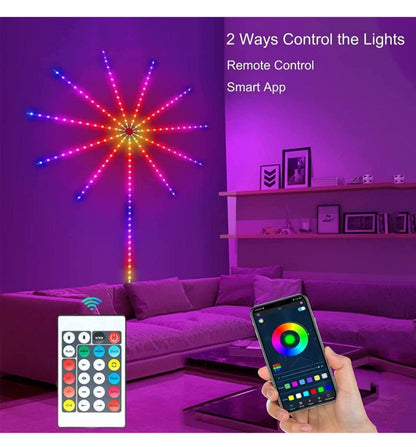 *Smart Firework LED Lights, USB Powered Indoor Firework Lights with Remote APP Control, 12inch Led Strip Lights Room Decorations for Christmas*