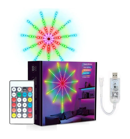 *Smart Firework LED Lights, USB Powered Indoor Firework Lights with Remote APP Control, 12inch Led Strip Lights Room Decorations for Christmas*