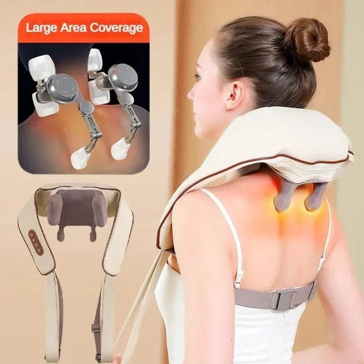 Neck Massager for Cervical Pain Relief, Electric Recharheable Neck, Back and Shoulder Deep Tissue Massage Machine with 6D Kneading Shiatsu Heat Therapy for Men and Women