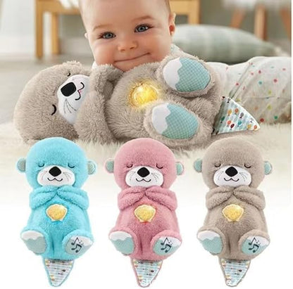 Breathing Teddy Otter Glowing Music for Baby Sensory Sleep Lights Rhythmic Soft Toy Simulation Plush for Babies Kids Soothing sound