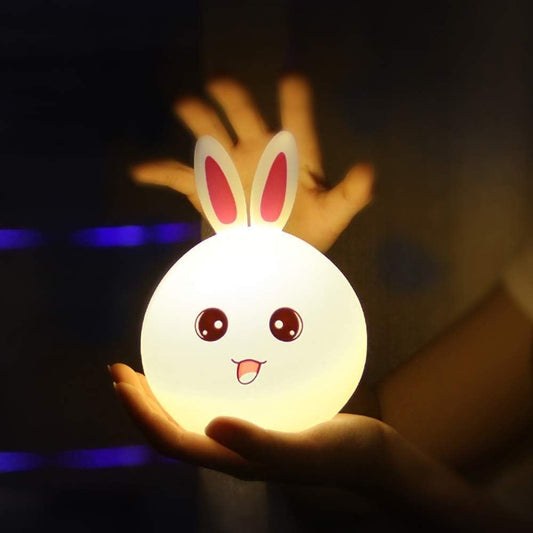 Night Lamp, Night Lamp For Kids, Silicone Cute Little Rabbit LED Table Lamp, Birthday Gift For Girls/Boys, Colour Changing With Usb Rechargeable