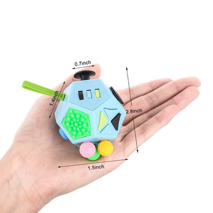 12-Side Fidget Toys Cube Relieves Stress and Anxiety Anti Depression Cube for Children and Adults Fidget Cube, 12 Side Fidget Cube, Mini Fidget Toys Relief Stress and Anxiety Depression