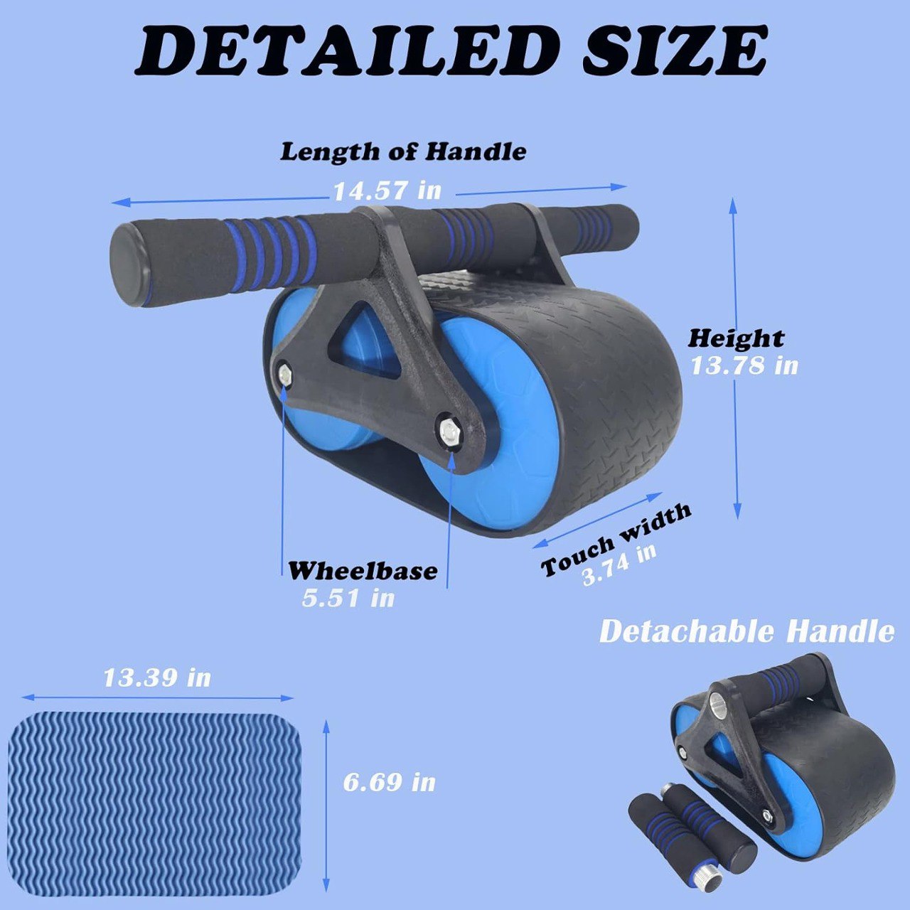 Automatic Rebound Abdominal Wheel, Ab Roller Wheel with Non-Slip Widened Double Wheels & Stable Triangular Structure, Ab Roller for Abs Workout Core Strength Training. (abdominal four wheel)