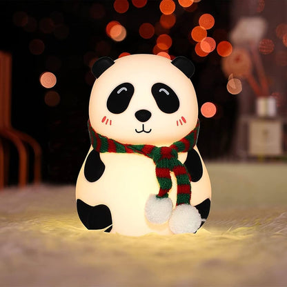 Silicone Panda Bear Night Light for Bedroom with 7 Color Change LED Lamp