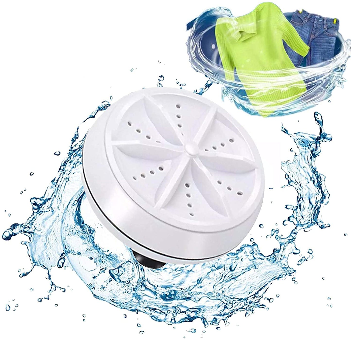 Mini Portable USB Turbine Wash Used While Washing Cloths in All Kinds of Places Mostly Household Bathrooms - 2 Kg, Top Load